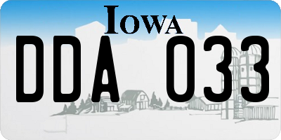 IA license plate DDA033