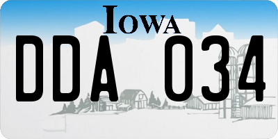 IA license plate DDA034