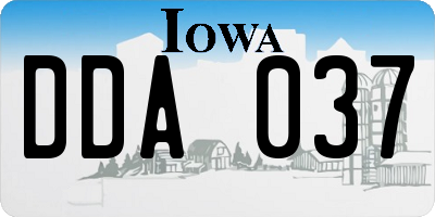 IA license plate DDA037