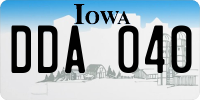 IA license plate DDA040