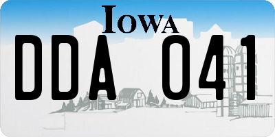 IA license plate DDA041