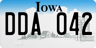 IA license plate DDA042