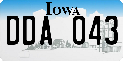 IA license plate DDA043