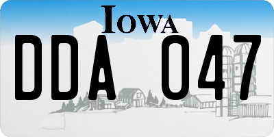 IA license plate DDA047