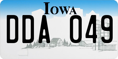IA license plate DDA049