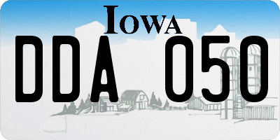 IA license plate DDA050