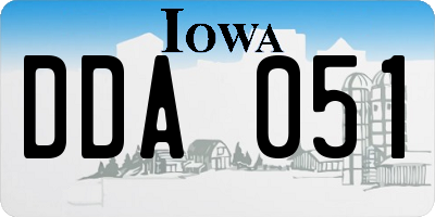 IA license plate DDA051