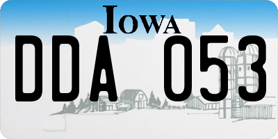 IA license plate DDA053