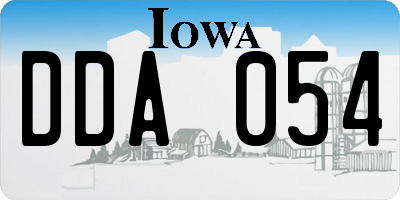 IA license plate DDA054