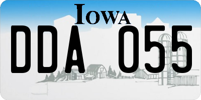 IA license plate DDA055