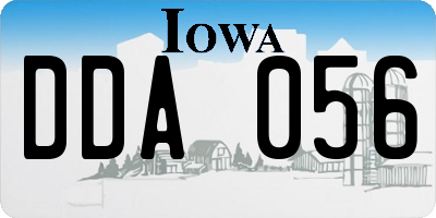 IA license plate DDA056