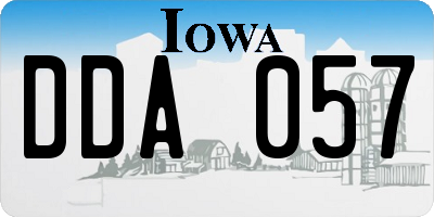 IA license plate DDA057