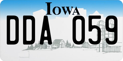 IA license plate DDA059