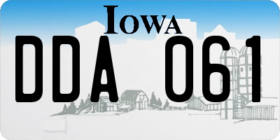 IA license plate DDA061