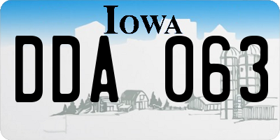 IA license plate DDA063