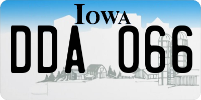 IA license plate DDA066