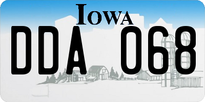 IA license plate DDA068