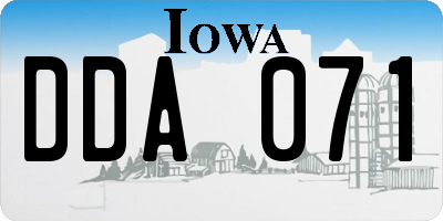 IA license plate DDA071