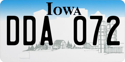 IA license plate DDA072