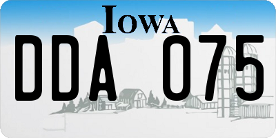 IA license plate DDA075