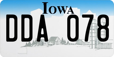 IA license plate DDA078