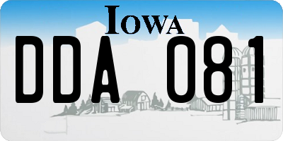 IA license plate DDA081