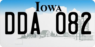IA license plate DDA082