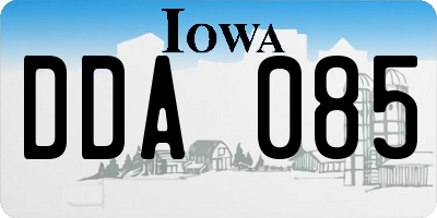 IA license plate DDA085