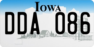 IA license plate DDA086