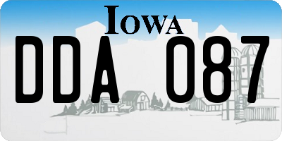 IA license plate DDA087