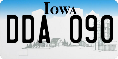 IA license plate DDA090