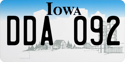 IA license plate DDA092