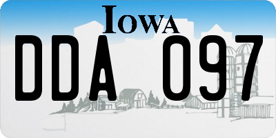 IA license plate DDA097