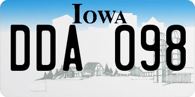 IA license plate DDA098