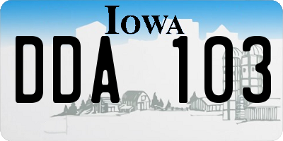 IA license plate DDA103