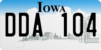 IA license plate DDA104
