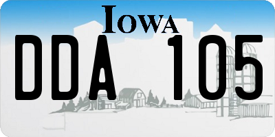 IA license plate DDA105