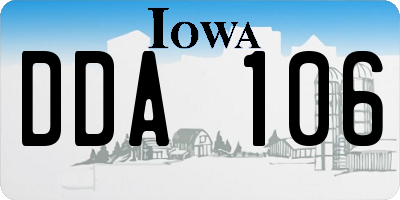 IA license plate DDA106