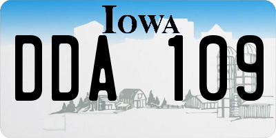 IA license plate DDA109