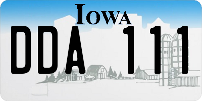 IA license plate DDA111