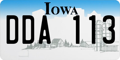 IA license plate DDA113