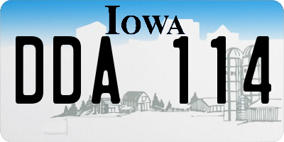 IA license plate DDA114