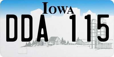 IA license plate DDA115