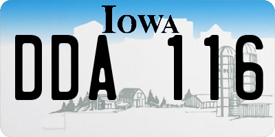IA license plate DDA116