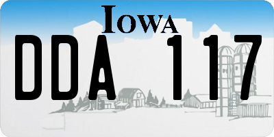 IA license plate DDA117