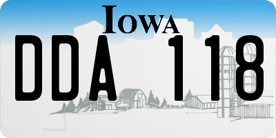 IA license plate DDA118