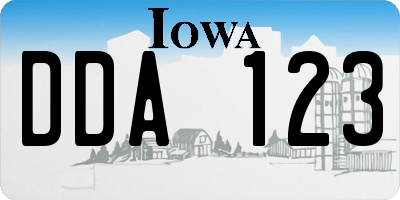 IA license plate DDA123