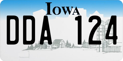 IA license plate DDA124