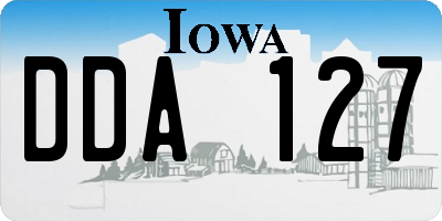 IA license plate DDA127