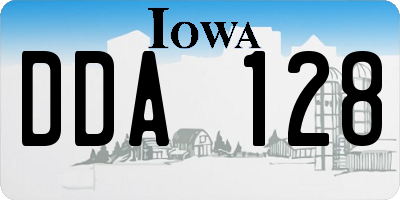 IA license plate DDA128